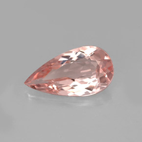 Morganita Salmón natural de 3.09 ct, En forma de pera, VVS