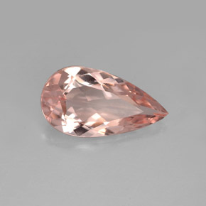 Morganita Salmón natural de 3.09 ct, En forma de pera, VVS