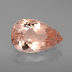 Morganita Salmón natural de 4.50 ct, En forma de pera, VVS-VS