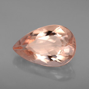 Morganita Salmón natural de 4.50 ct, En forma de pera, VVS-VS