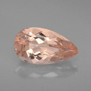 Morganita Salmón natural de 3.04 ct, En forma de pera, VVS-VS