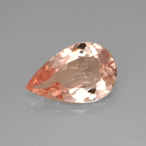 Morganita Salmón natural de 3.73 ct, En forma de pera, VVS