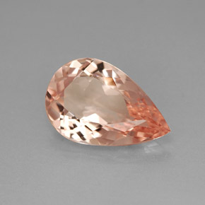 Morganita Salmón natural de 3.73 ct, En forma de pera, VVS
