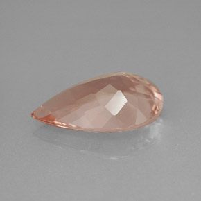 Morganita Salmón natural de 3.73 ct, En forma de pera, VVS
