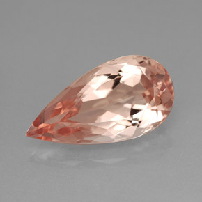 Morganita Salmón natural de 4.26 ct, En forma de pera, VVS