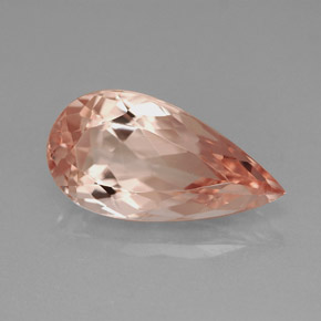 Morganita Salmón natural de 4.26 ct, En forma de pera, VVS