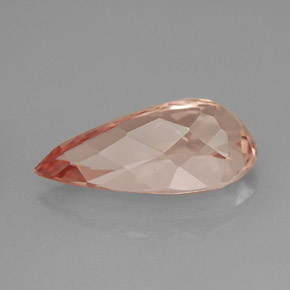 Morganita Salmón natural de 4.26 ct, En forma de pera, VVS