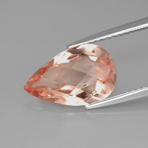 Morganita rosa natural de 2,80 ct, en forma de pera, VVS-VS