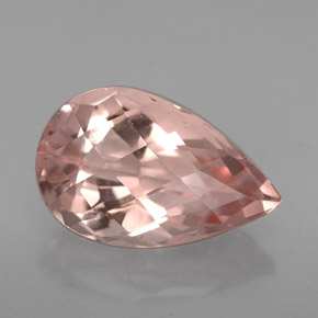 Morganita Salmón natural de 4.19 ct, En forma de pera, VVS-VS
