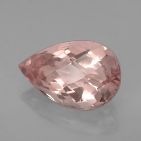 Morganita Salmón natural de 4.19 ct, En forma de pera, VVS-VS
