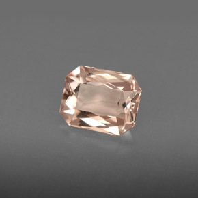 Morganita Salmón natural de 1.45 ct, corte esmeralda, VVS-VS
