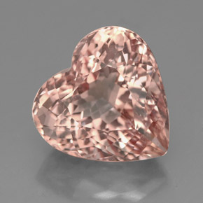 Morganita Salmón natural de 5.76 ct, Forma de corazón, VVS-VS