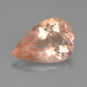 Morganita Salmón natural de 4.76 ct, En forma de pera, VS