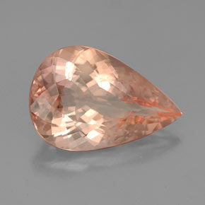 Morganita Salmón natural de 4.76 ct, En forma de pera, VS