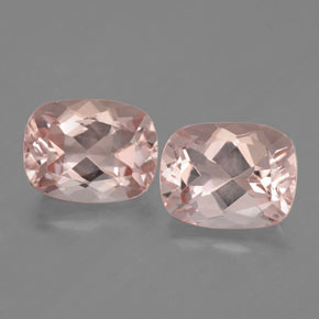 Gemas de morganita rosa natural de  ct, corte cojín, VS