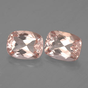 Gemas de morganita rosa natural de  ct, corte cojín, VVS