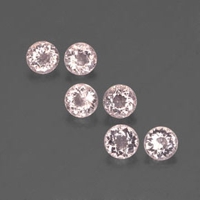 Gemas de morganita rosa natural de  ct, corte redondo, VS