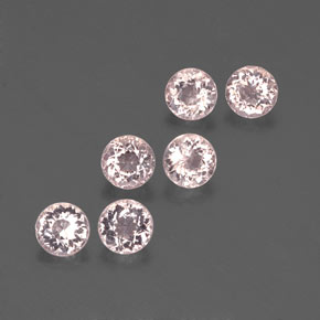 Gemas de morganita rosa natural de  ct, corte redondo, VS