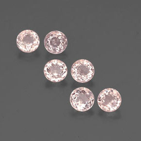 Gemas de morganita rosa natural de  ct, corte redondo, VS