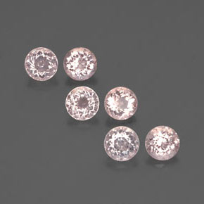 Gemas de morganita rosa natural de  ct, corte redondo, VS