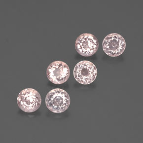 Gemas de morganita rosa natural de  ct, corte redondo, VS
