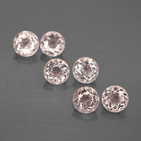 Gemas de morganita rosa natural de  ct, corte redondo, VS