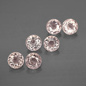 Gemas de morganita rosa natural de  ct, corte redondo, VS