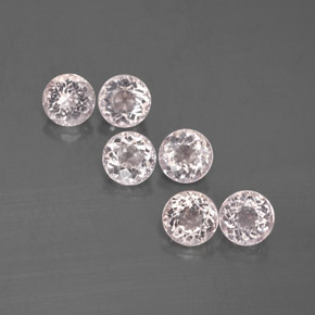 Gemas de morganita rosa natural de  ct, corte redondo, VVS-VS