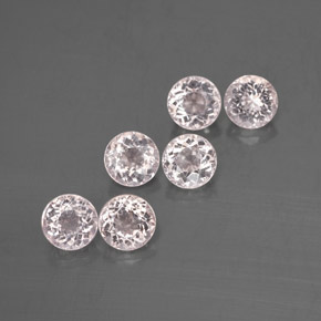 Gemas de morganita rosa natural de  ct, corte redondo, VVS-VS