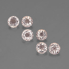 Gemas de morganita rosa natural de  ct, corte redondo, VVS-VS