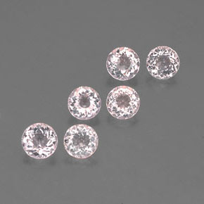 Gemas de morganita rosa natural de  ct, corte redondo, VS