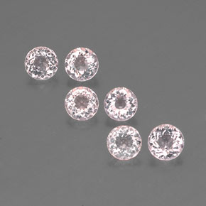 Gemas de morganita rosa natural de  ct, corte redondo, VS