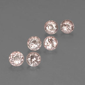 Gemas de morganita rosa natural de  ct, corte redondo, VVS-VS