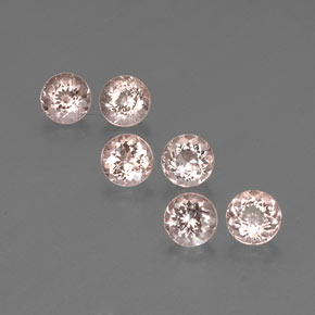 Gemas de morganita rosa natural de  ct, corte redondo, VVS-VS