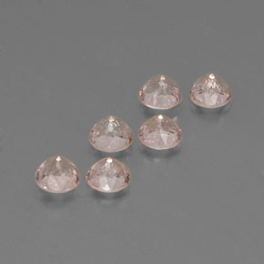Gemas de morganita rosa natural de  ct, corte redondo, VVS-VS