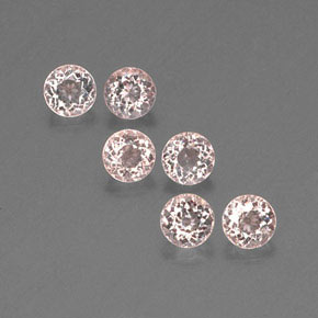 Gemas de morganita rosa natural de  ct, corte redondo, VS