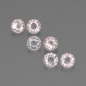 Gemas de morganita rosa natural de  ct, corte redondo, VS