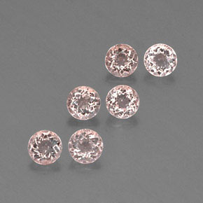 Gemas de morganita rosa natural de  ct, corte redondo, VVS-VS