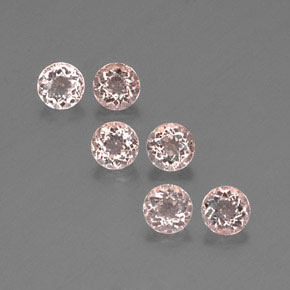 Gemas de morganita rosa natural de  ct, corte redondo, VVS-VS
