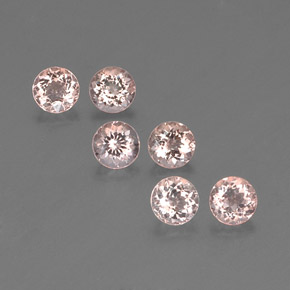 Gemas de morganita rosa natural de  ct, corte redondo, VS