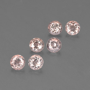 Gemas de morganita rosa natural de  ct, corte redondo, VS
