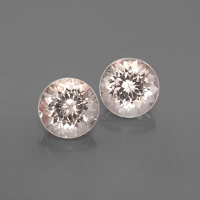 Gemas de morganita rosa natural de  ct, corte redondo, VVS-VS