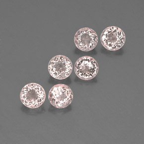 Gemas de morganita rosa natural de  ct, corte redondo, VS