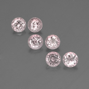 Gemas de morganita rosa natural de  ct, corte redondo, VVS-VS