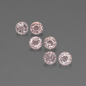 Gemas de morganita rosa natural de  ct, corte redondo, VS