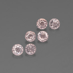 Gemas de morganita rosa natural de  ct, corte redondo, VS