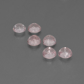 Gemas de Morganita Rosado salmón natural de  ct, Corte Redondo, VVS-VS