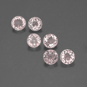 Gemas de morganita rosa natural de  ct, corte redondo, VVS-VS