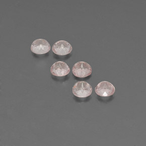 Gemas de Morganita Rosado salmón natural de  ct, Corte Redondo, VVS-VS