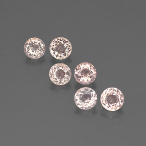 Gemas de morganita rosa natural de  ct, corte redondo, VVS-VS